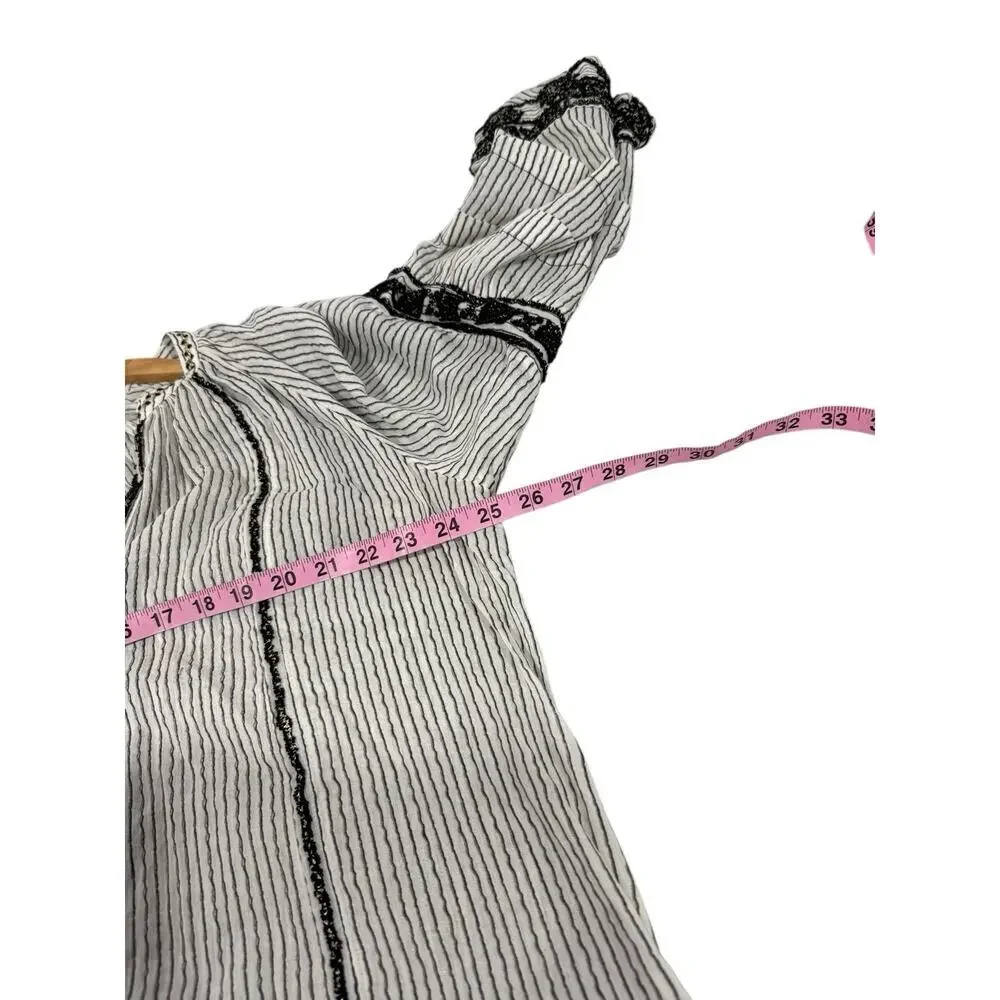 Free People Meadow Maxi Top Boho Beach Eclectic Nautical Peasant Size‎ L $228